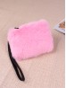 Rectangular Plush Purse W/ Strap